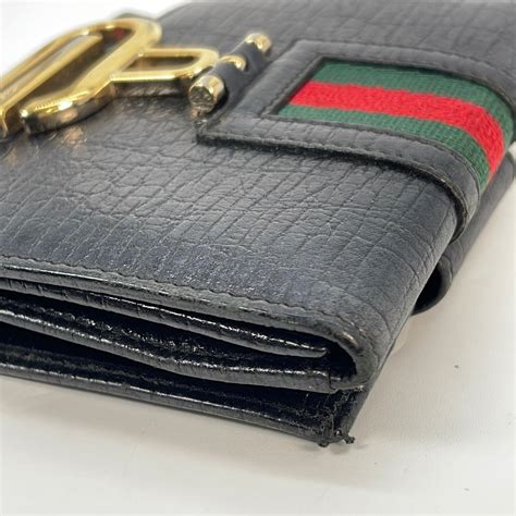 131848 gucci|GUCCI bifold wallet 131848 black leather ladies .